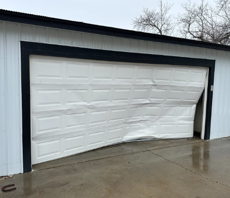 before garage door damage