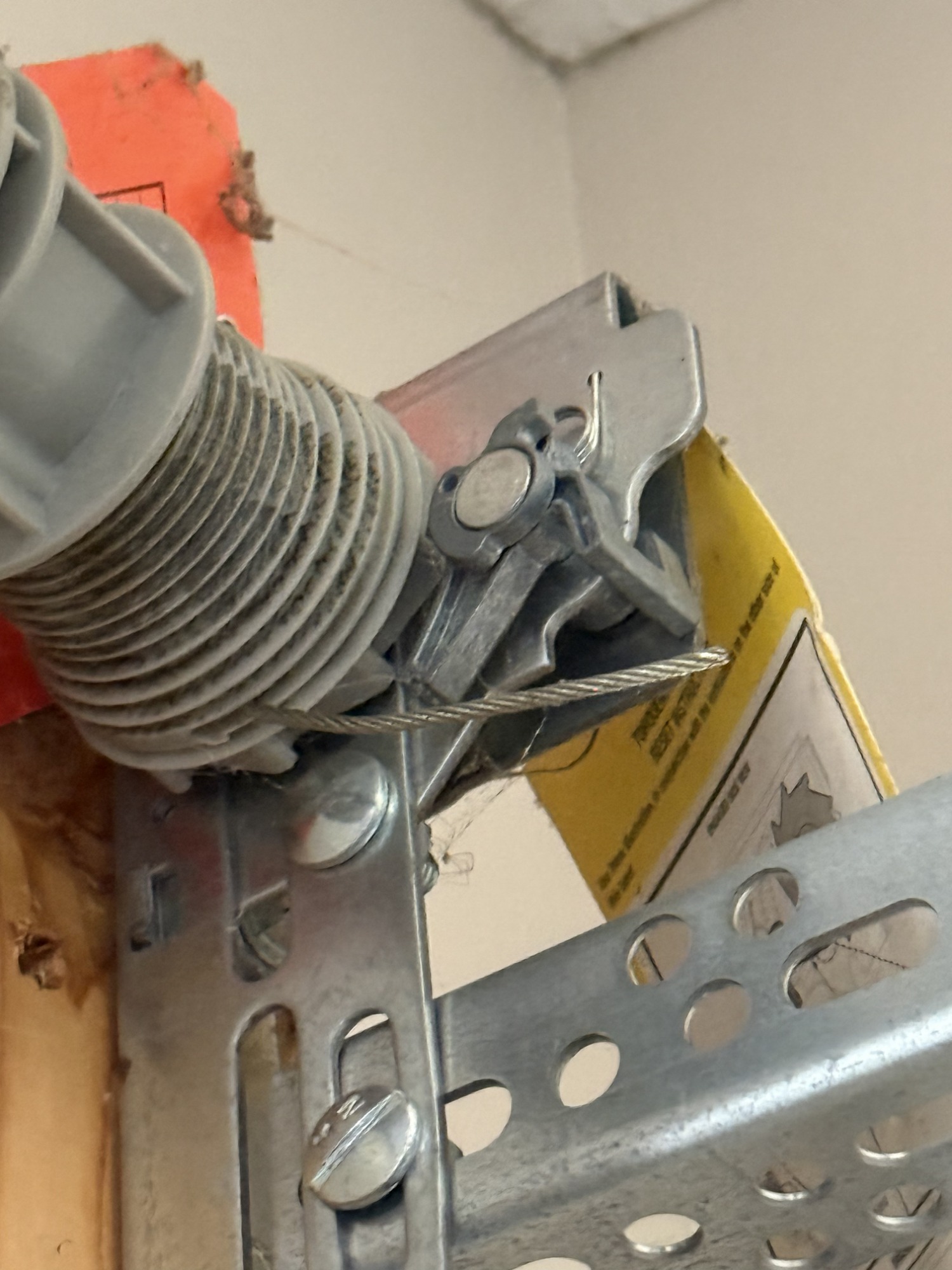 inside garage door mechanical system